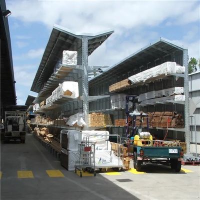 Q235B Racks Cantilever Industri Baja Sisi Dua Disesuaikan