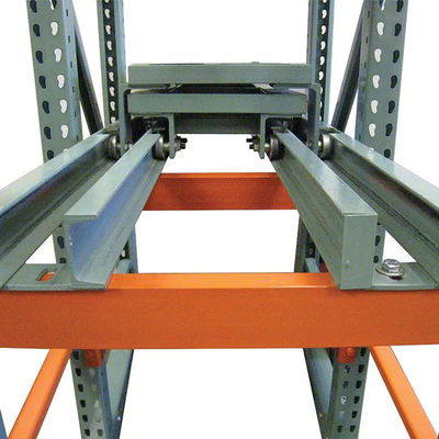 Gudang Penyimpanan Push Back Palet Racking System Tugas berat Kapadatan tinggi