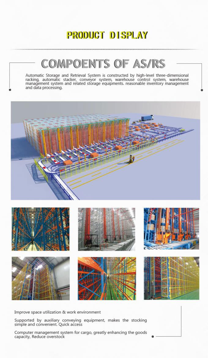 OEM Storage Sistem gudang otomatis ASRS Kuning Biru Warna 0